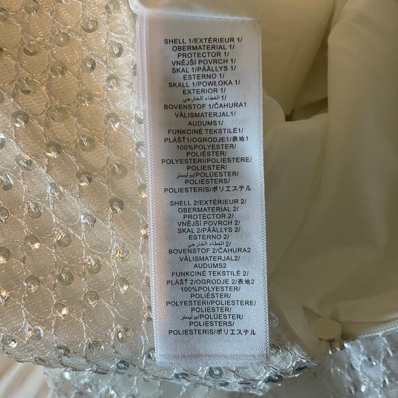 Aidan Mattox White Sequined Long Evening Gown Sleeveless Formal Dress Size 4 - Picture 11 of 14